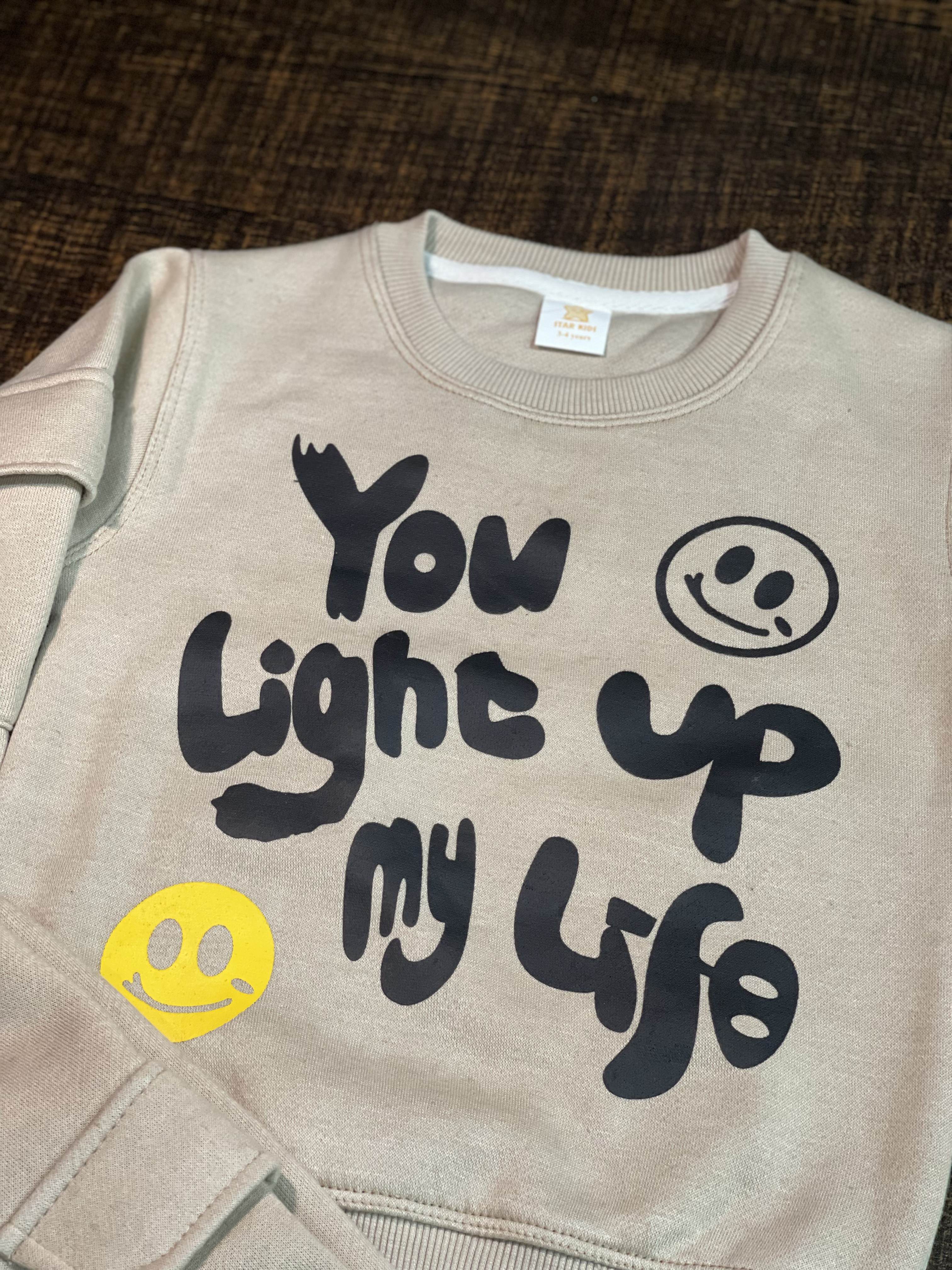 You Light Up My World - Pocketed Sweatshirt with Trouser - Grey
