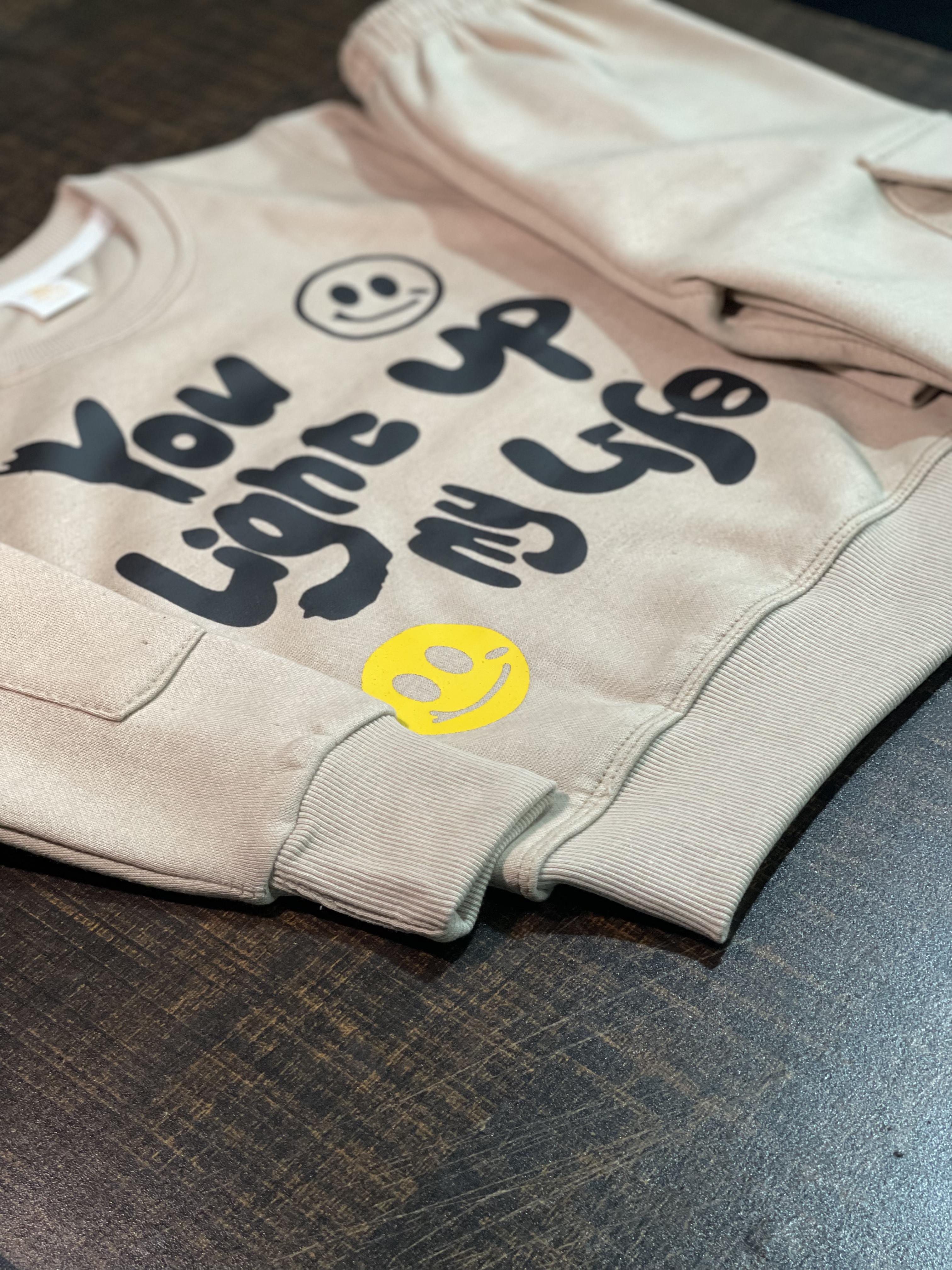You Light Up My World - Pocketed Sweatshirt with Trouser - Grey