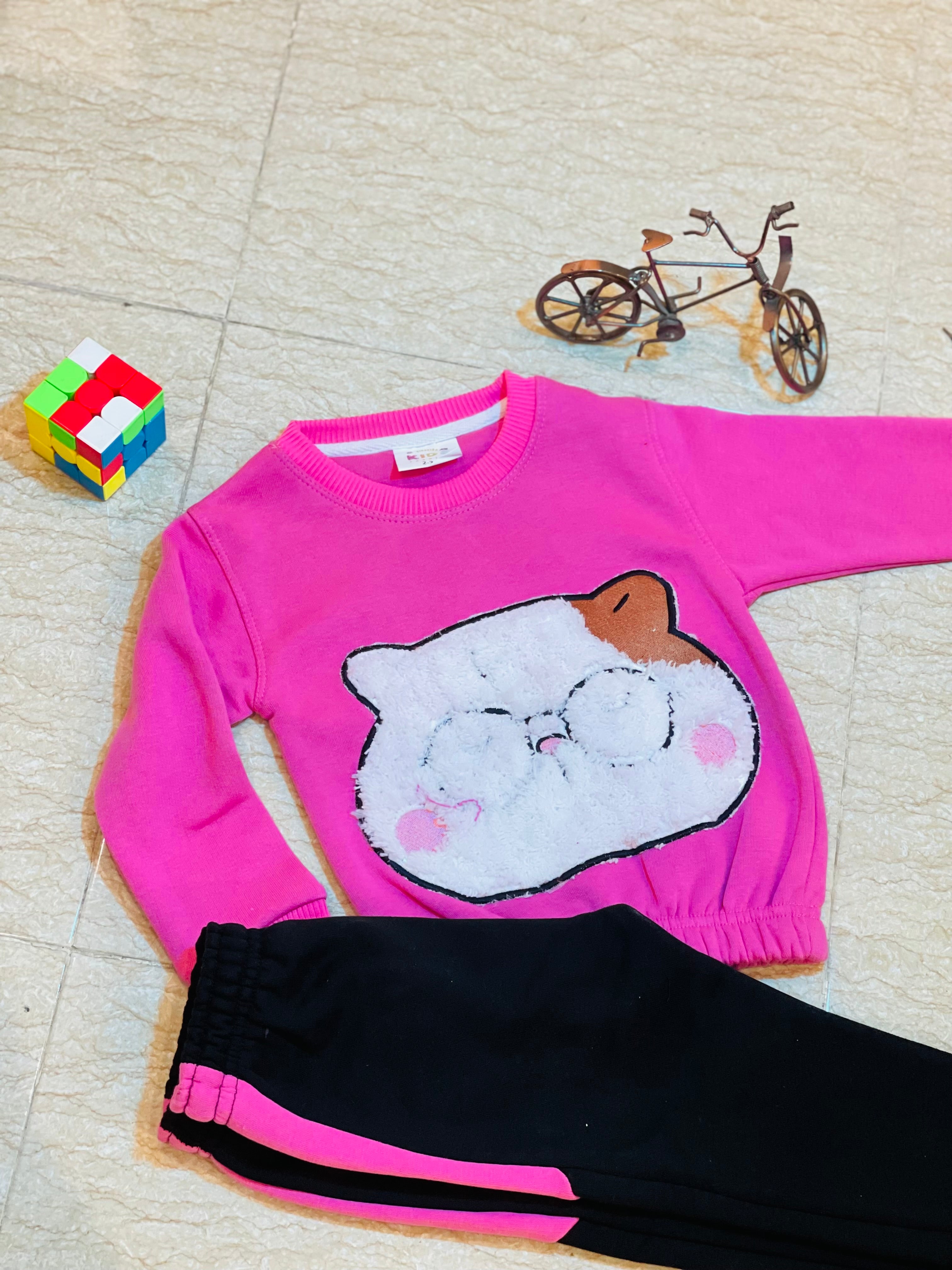 CAT - FLUFFY - CREWNECK WITH TROUSER - PINK