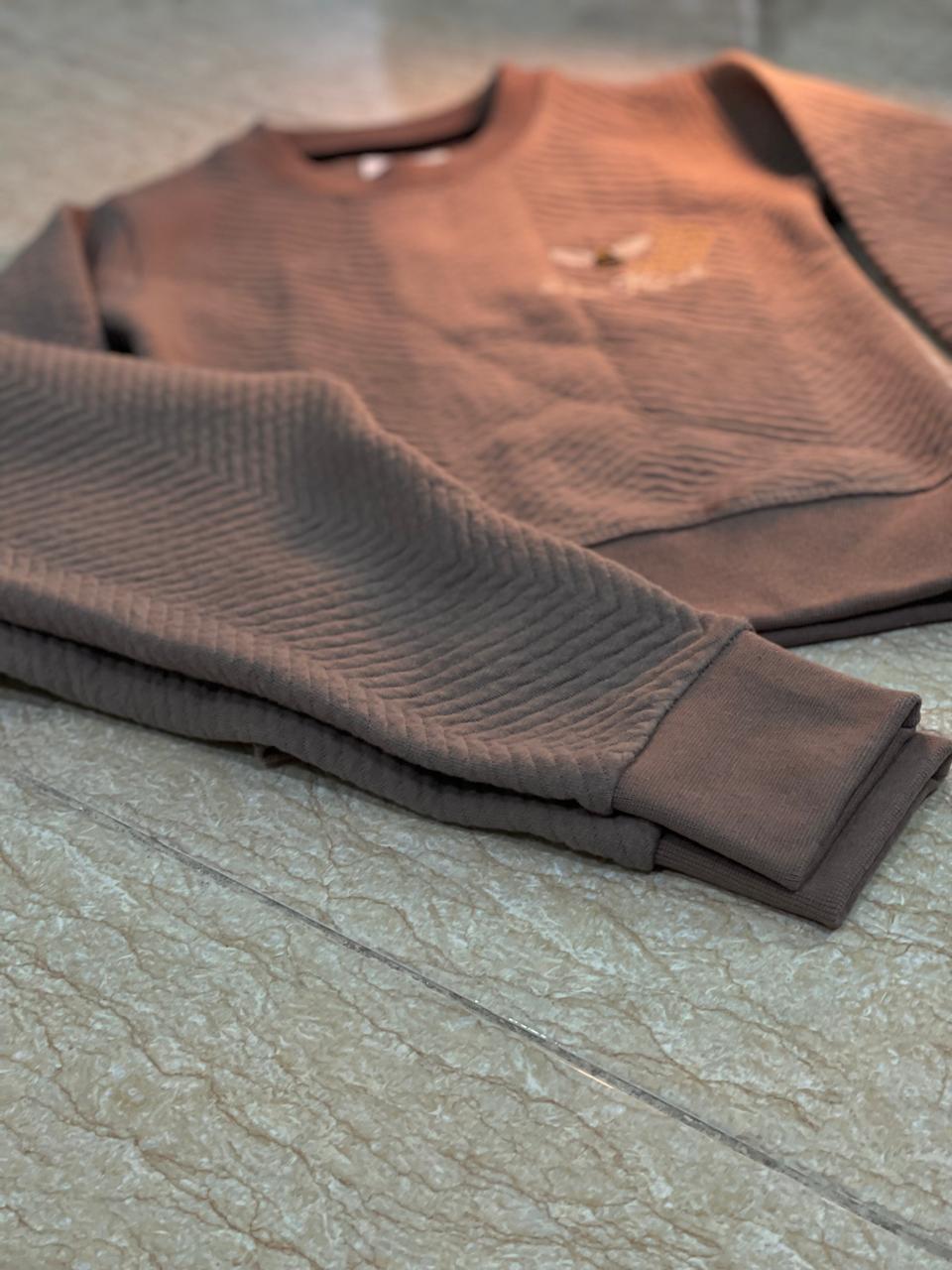 Bee Kind – Quilted Interlock Tracksuit – Sweatshirt with Trouser – Skin